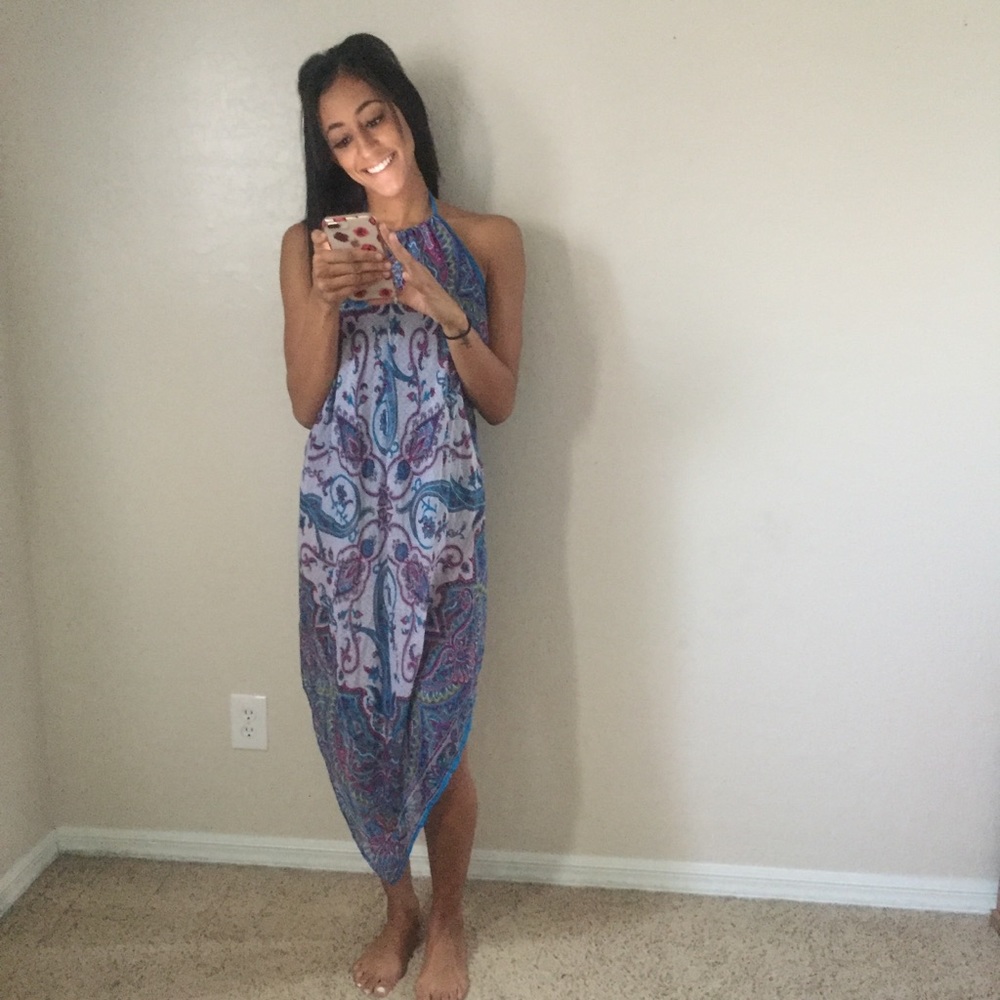 100%silk halter cover up.